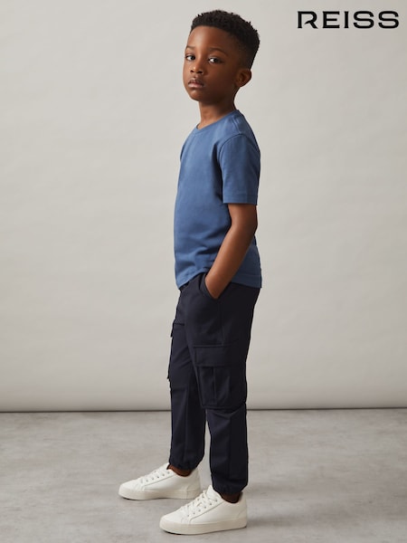 Reiss Navy Lucian 3-9 yrs Technical Drawstring Trousers (W78542) | £32