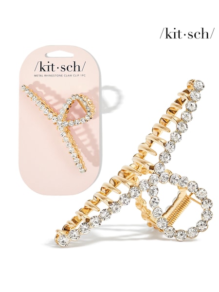 Kitsch Gold Rhinestone Loop Claw Clip (W78656) | £10