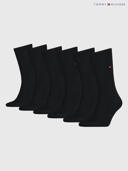 Tommy Hilfiger Black Stretch Cotton Socks 6 Pack (W78679) | £42