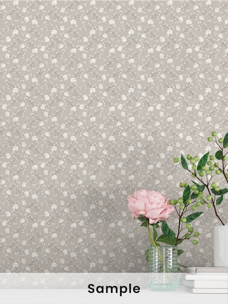Galerie Bronze Brown Spring Blossom Floral Print A4 Wallpaper Sample (W78704) | £1