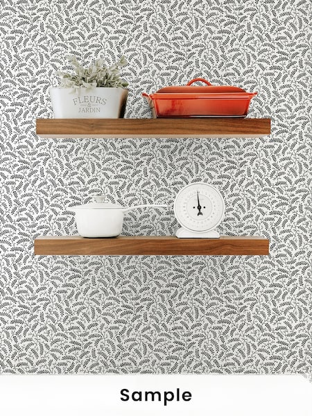 Galerie Black French Country Leaf A4 Wallpaper Sample (W78715) | £1