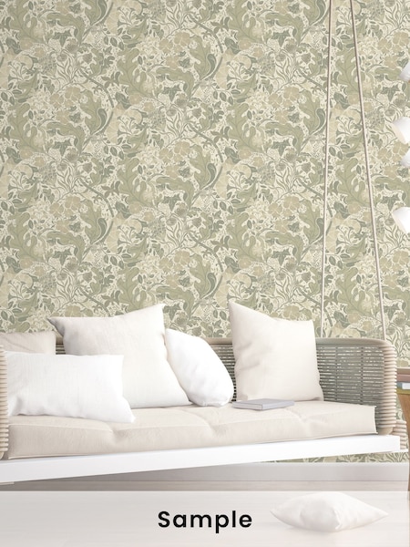Galerie Green Sommarang 2 Floral Print A4 Wallpaper Sample (W78717) | £1