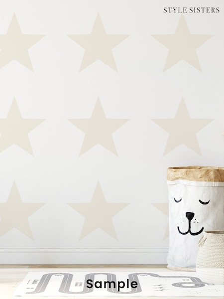 Style Sisters Beige Single Star A4 Wallpaper Sample (W78734) | £1
