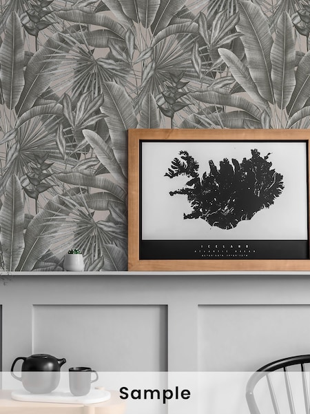 Galerie Silver Grey Welcome Home Tree Leaf A4 Wallpaper Sample (W78753) | £1