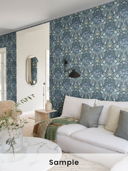 Galerie Blue Sommarang 2 Floral Print A4 Wallpaper Sample (W78756) | £1