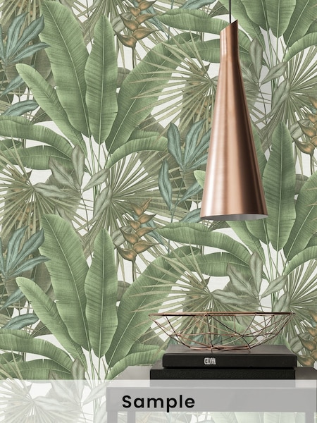 Galerie Green Welcome Home Tree Leaf A4 Wallpaper Sample (W78759) | £1