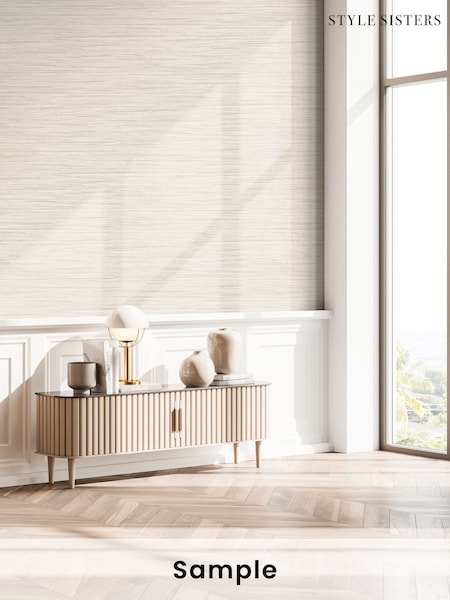 Style Sisters Beige Grasscloth A4 Wallpaper Sample (W78764) | £1