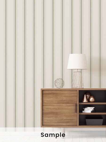 Galerie Green Spring Blossom Stripe A4 Wallpaper Sample (W78778) | £1
