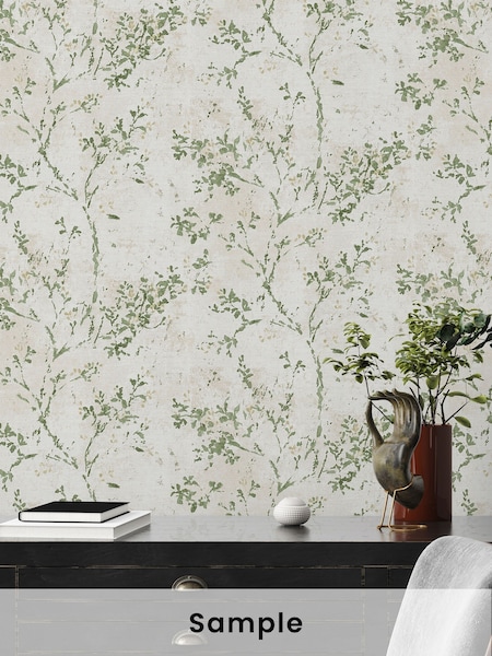 Galerie Green Welcome Home Tree Leaf A4 Wallpaper Sample (W78802) | £1