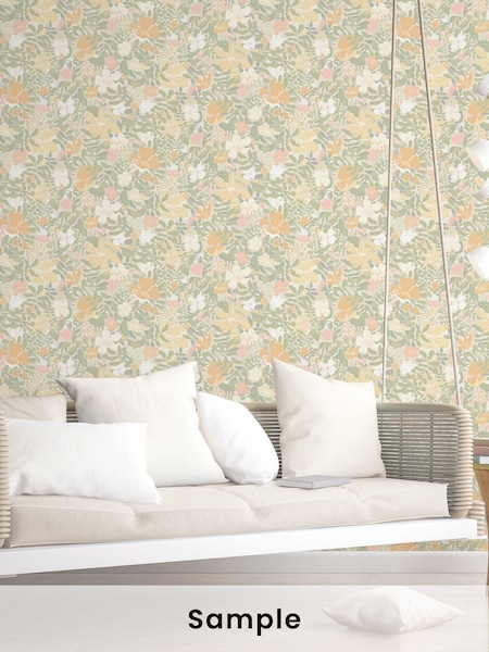 Galerie Green Sommarang 2 Floral Print A4 Wallpaper Sample (W78805) | £1