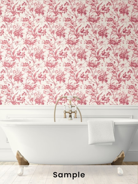 Galerie Pink French Country Floral Print A4 Wallpaper Sample (W78816) | £1