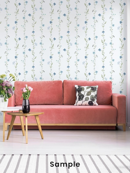 Galerie Blue Spring Blossom Botanical A4 Wallpaper Sample (W78821) | £1