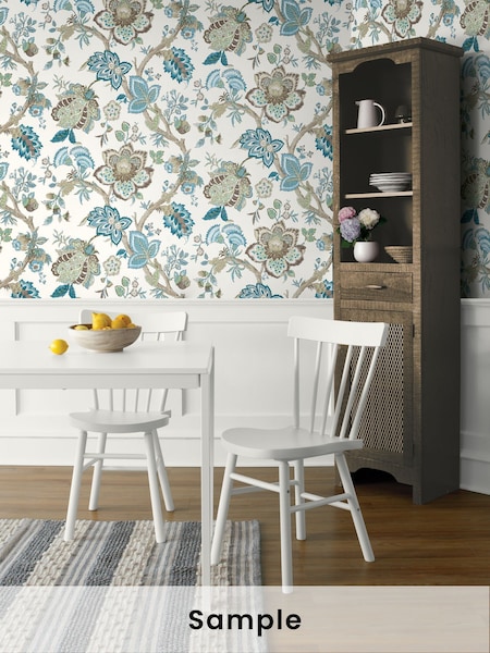 Galerie Blue French Country Floral Print A4 Wallpaper Sample (W78823) | £1