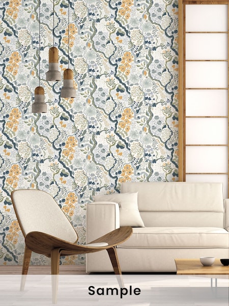 Galerie Orange Sommarang 2 Floral Print A4 Wallpaper Sample (W78843) | £1