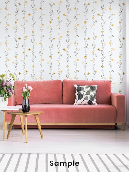 Galerie Yellow Spring Blossom Botanical A4 Wallpaper Sample (W78853) | £1