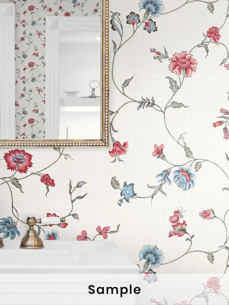 Galerie Red French Country Floral Print A4 Wallpaper Sample (W78854) | £1