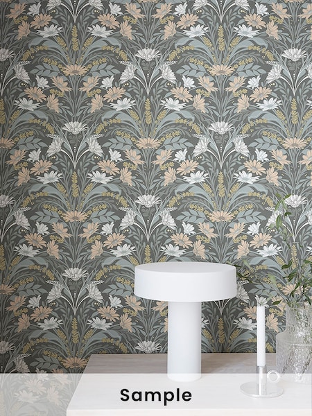 Galerie Grey Sommarang 2 Floral Print A4 Wallpaper Sample (W78860) | £1