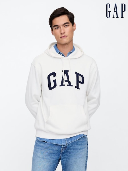 Gap White Logo Fleece Zip Hoodie (W78937) | £35