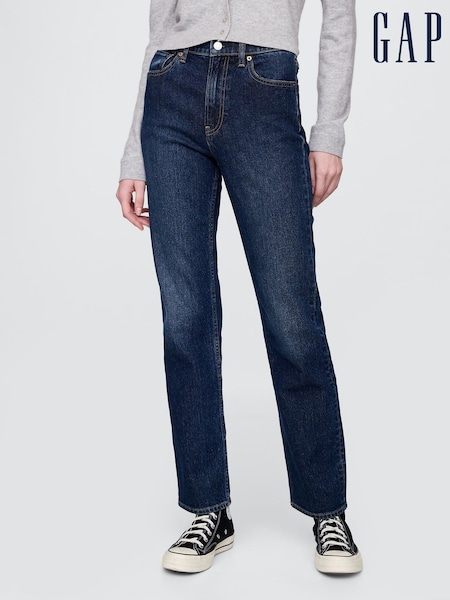 Gap Dark Wash Blue High Waisted '90s Straight Jeans (W79028) | £45