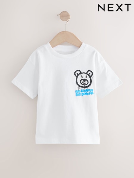 White Bear Short Sleeve Back Print T-Shirt (3mths-7yrs) (W79047) | £6 - £8