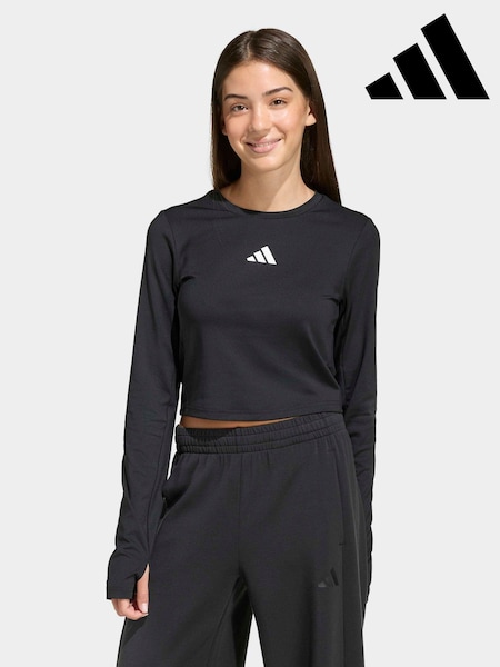 adidas Black Techfit Long Sleeved T-Shirt (W79086) | £23