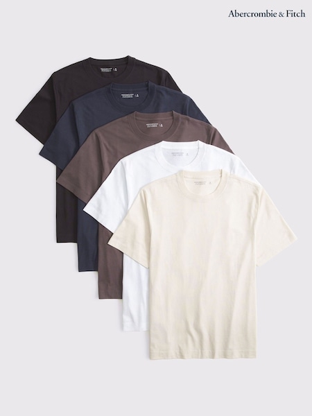 Abercrombie & Fitch Multi Coloured Classic Crew Neck T-Shirts 5 Pack (W79124) | £62