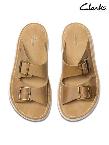 Clarks Natural Solsbury Strap Sandals (W79164) | £70