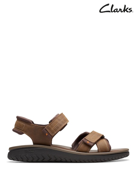Clarks Brown Wesley Shore Sandals (W79171) | £50