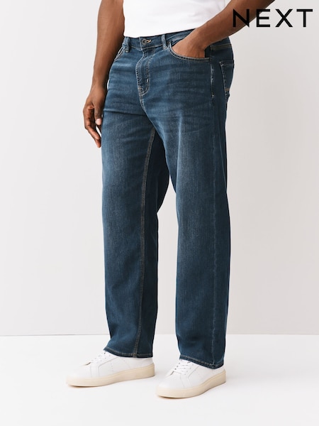 Blue/Black Relaxed Fit Comfort Stretch Jeans (W79193) | £35