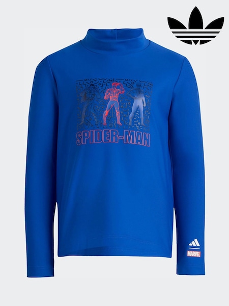 adidas Blue Marvel Spider-Man Rashguard Swim Top (W79211) | £30