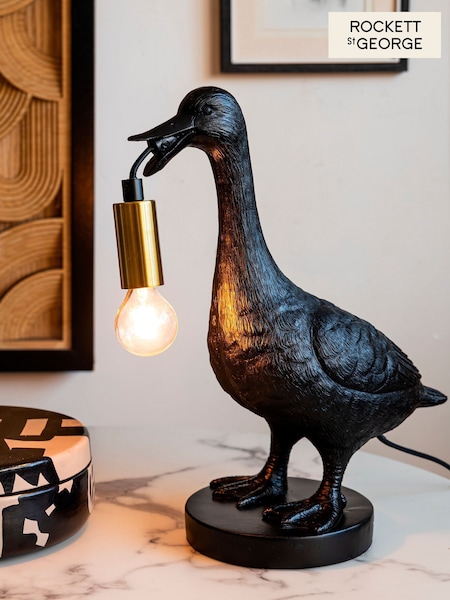 Rockett St George Black Duck Table Lamp (W79262) | £0