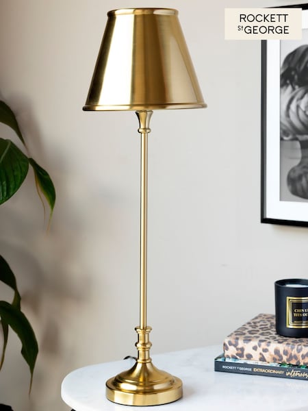 Rockett St George Warm Brass Slim Table Lamp (W79267) | £75