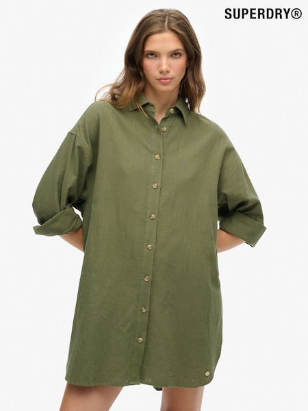 Superdry Green Ibiza Longline Beach Shirt (W79343) | £45