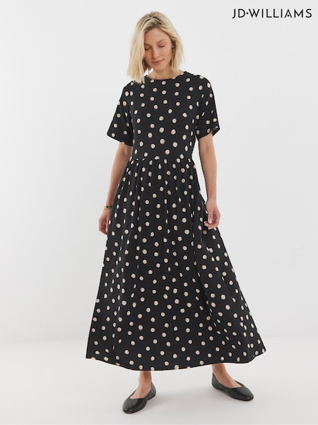 JD Williams Black Supersoft Midi Smock Dress (W79398) | £32