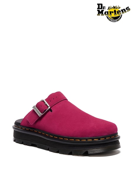 Dr. Martens Pink Zebzag Eh Suede Mules (W79410) | £110