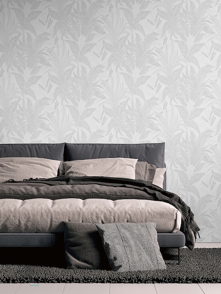 Galerie Silver Grey Welcome Home Tree Leaf 10M Wallpaper (W79550) | £42