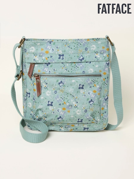 FatFace Green Haze Floral Canvas Crossbody Bag (W79573) | £29.50