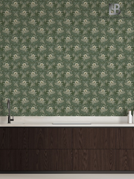 Laurence Llewelyn-Bowen Green Rambleicious Floral Print 10M Wallpaper (W79590) | £50