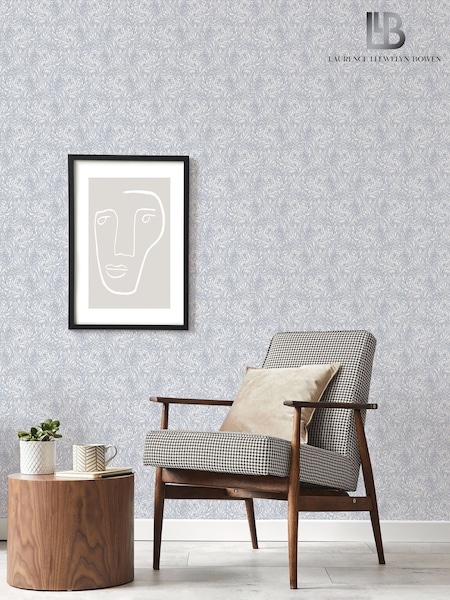 Laurence Llewelyn-Bowen Blue Rambleicious Floral Print 10M Wallpaper (W79595) | £50