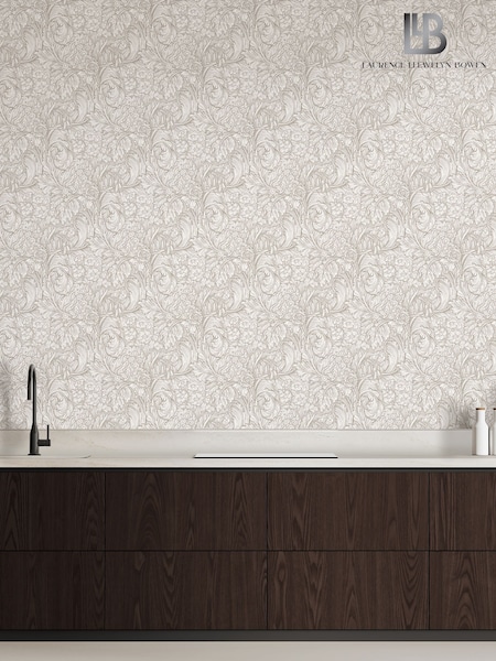 Laurence Llewelyn-Bowen Beige Hedgerovia Floral Print 10M Wallpaper (W79637) | £50