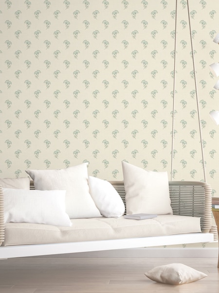Galerie Green French Country Floral Print 10M Wallpaper (W79644) | £87