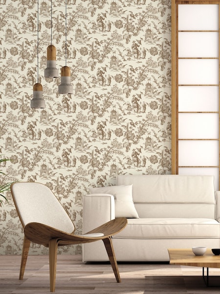 Galerie Bronze Brown French Country Toile 10M Wallpaper (W79687) | £87