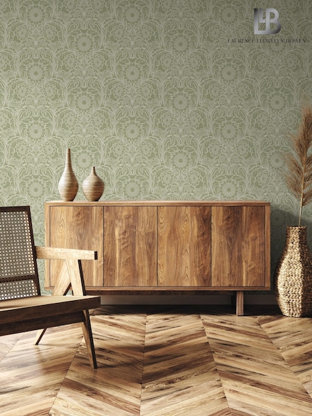 Laurence Llewelyn-Bowen Green Sunnyside Up Floral Print 10M Wallpaper (W79692) | £50