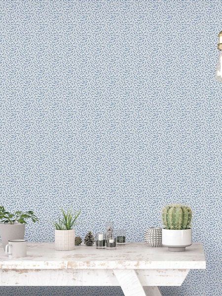 Galerie Blue French Country Leaf 10M Wallpaper (W79720) | £87
