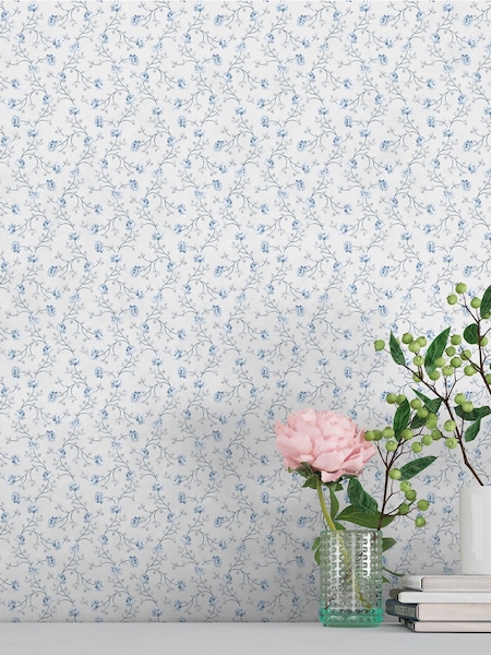 Galerie Blue Spring Blossom Floral Print 10M Wallpaper (W79745) | £57