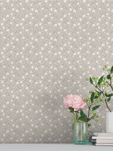 Galerie Bronze Brown Spring Blossom Floral Print 10M Wallpaper (W79752) | £57