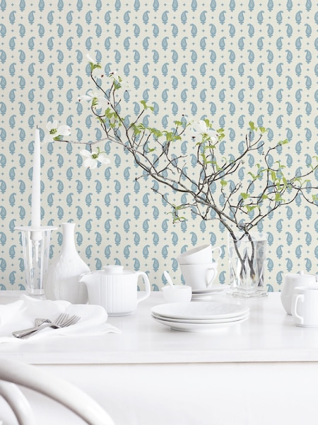Galerie Blue French Country Motif 10M Wallpaper (W79765) | £87