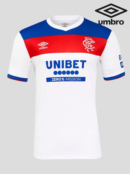 Umbro White Rangers Football Club Away Kit Short Sleeve Shirt (W79781) | £80
