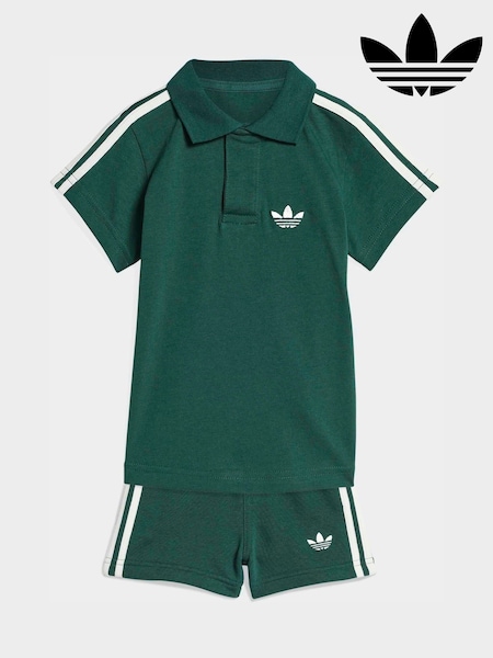 adidas Originals Green Knit Polo and Shorts Infant Set (W80475) | £30