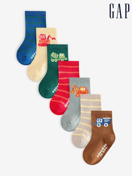 Gap Multi Quarter Crew Socks 7-Pack (12mths-5yrs) (W80735) | £14